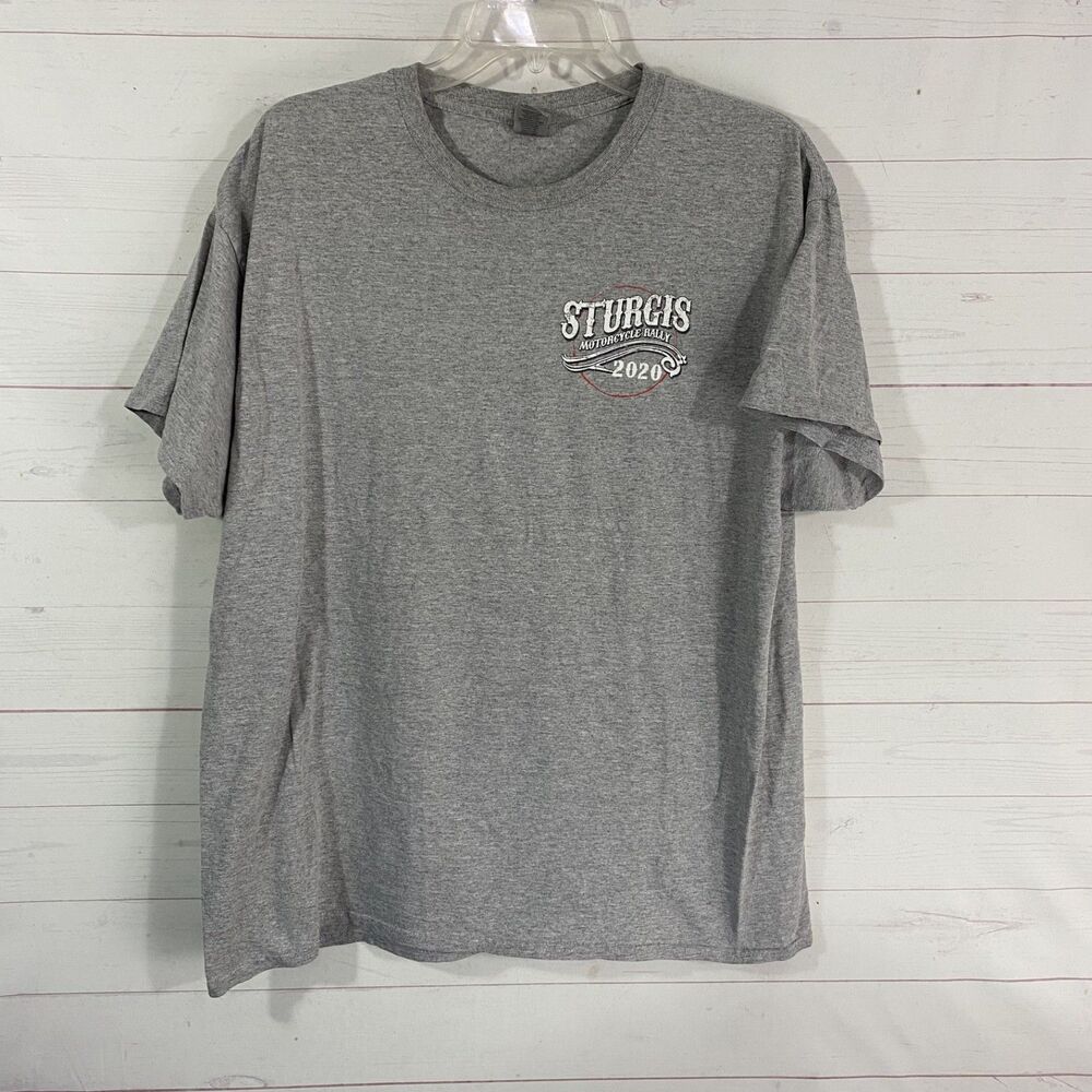 Sturgis 2020 Motorcycle Rally Mens Short Sleeve T-Shirt XL Gray Cotton Blend